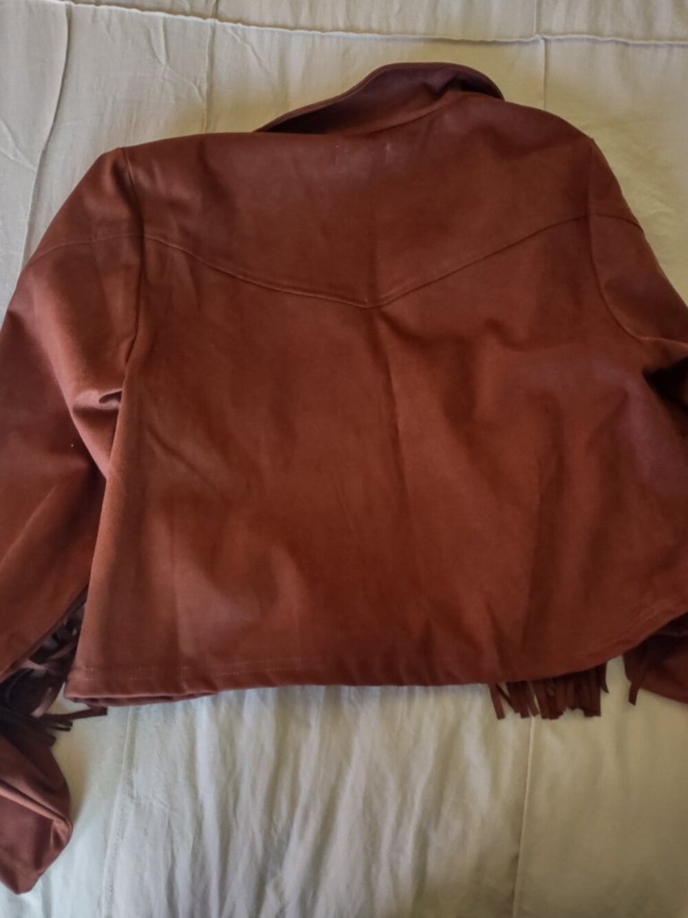 Pink Lily Brown Faux Suede Fringe Jacket - Picture 4 of 7